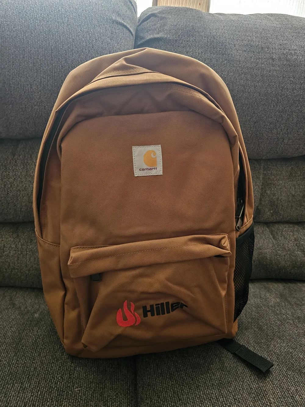 Carhartt Brown Canvas Backpack with Hiller Logo
